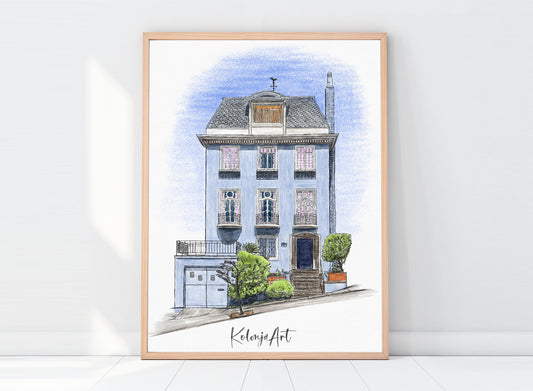 Custom Handmade House Portrait Drawing
