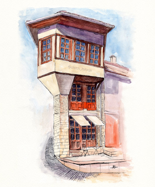 Custom Handmade House Watercolor Portrait