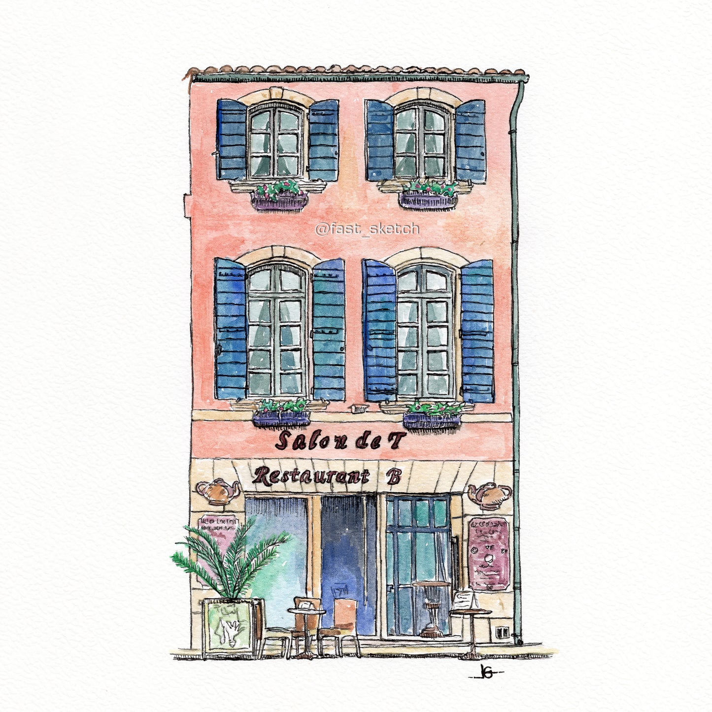 Custom Handmade House Watercolor Portrait