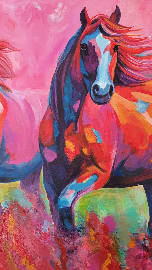 Two horses - Acrylic painting