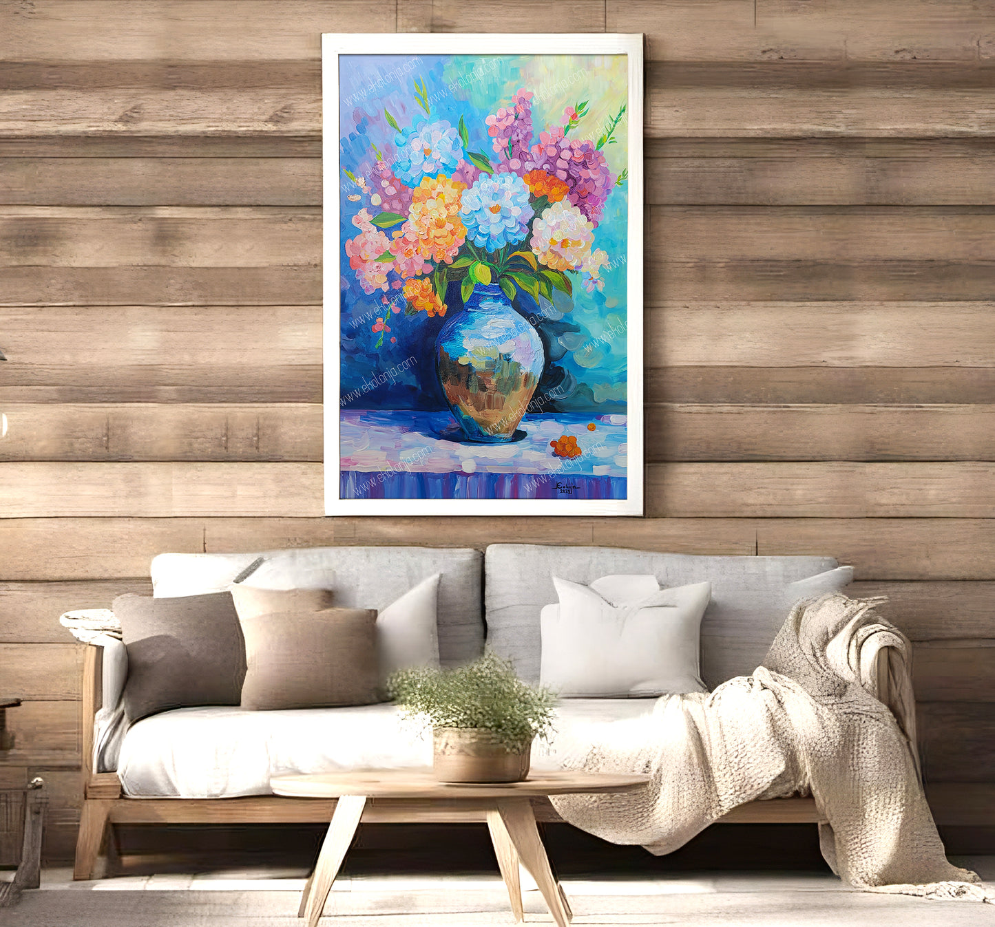 Vase with Flowers - Acrylic Painting