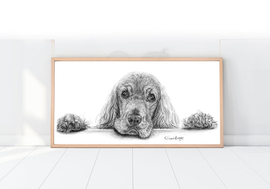 Custom Handmade Black & White Pet Portrait Drawing