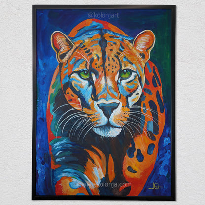 Colorful Leopard – Original Acrylic Painting on Canvas