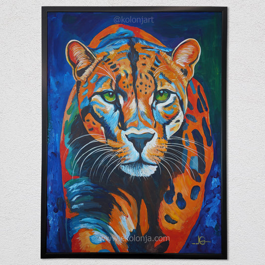 Colorful Leopard – Original Acrylic Painting on Canvas