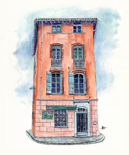 Custom Handmade House Watercolor Portrait