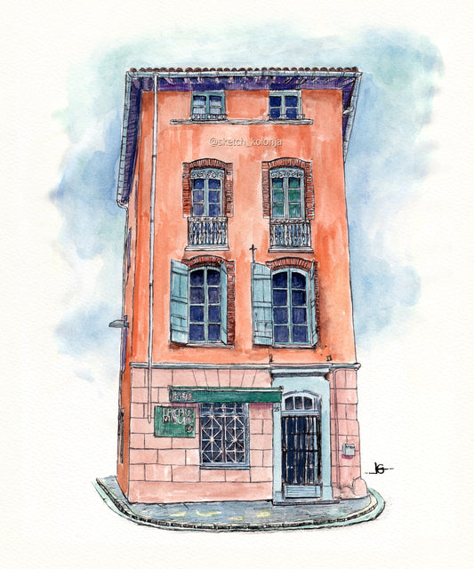 Custom Handmade House Watercolor Portrait