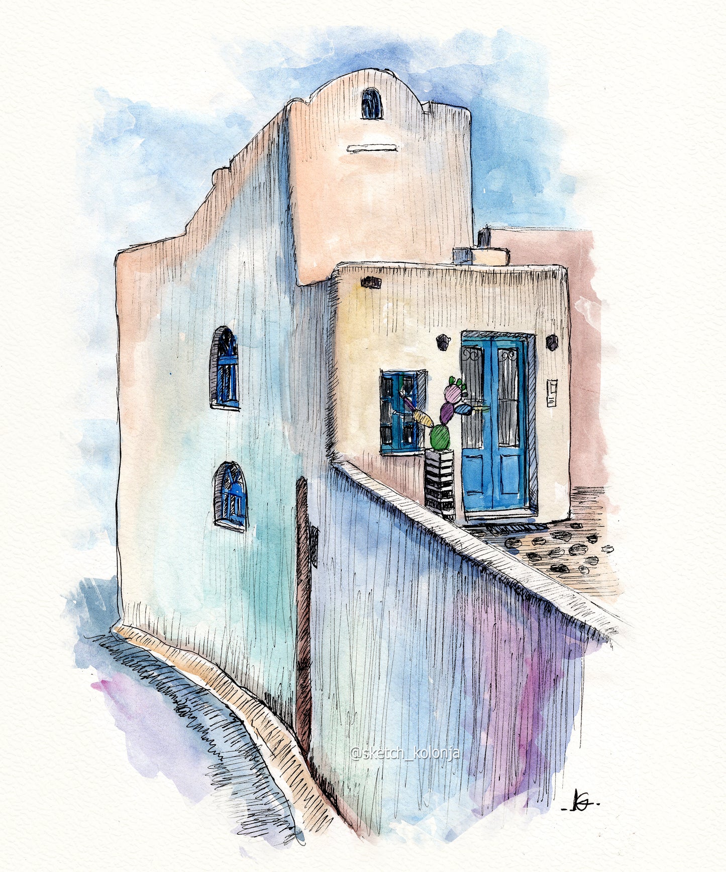 Custom Handmade House Watercolor Portrait
