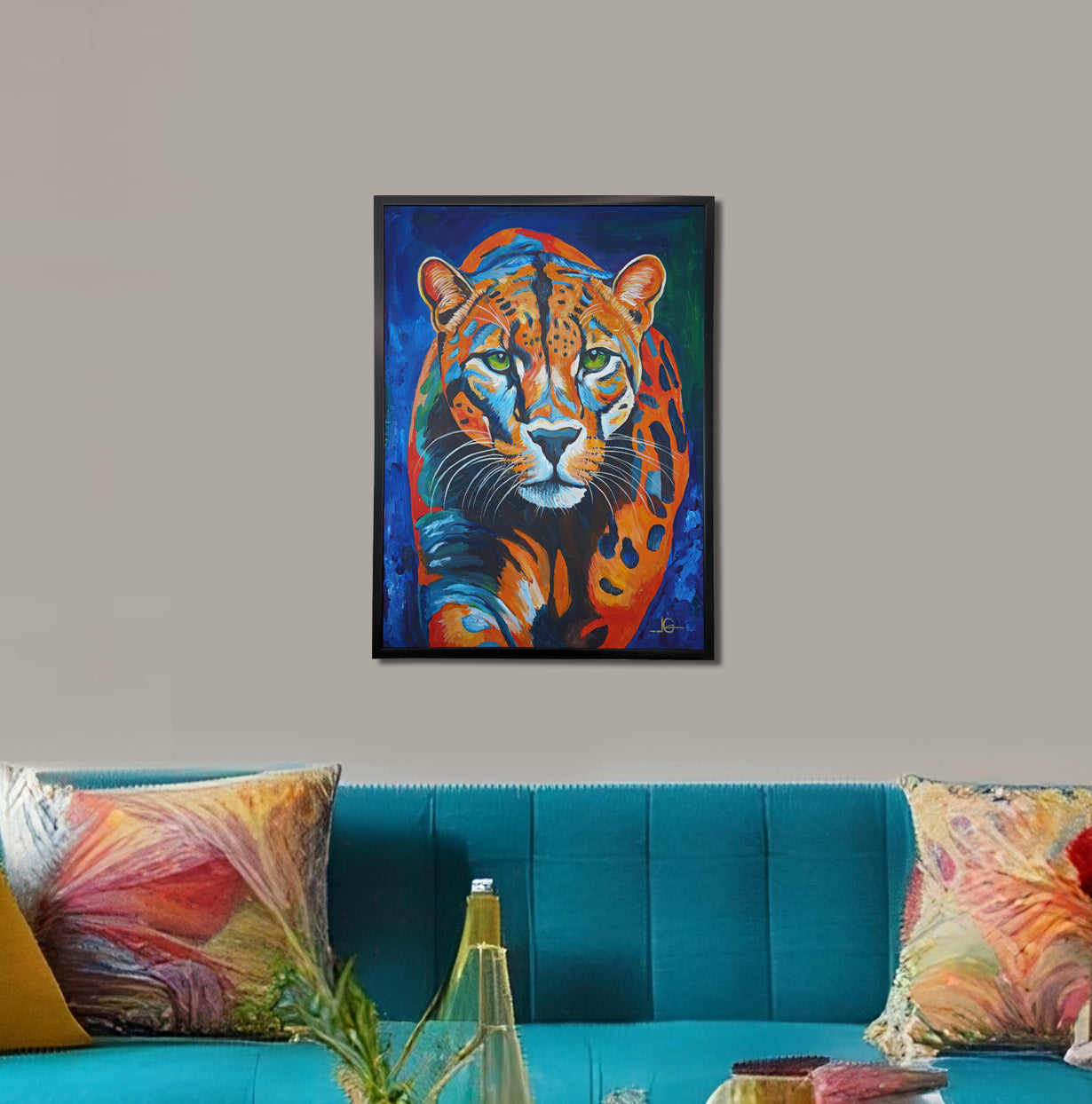 Colorful Leopard – Original Acrylic Painting on Canvas