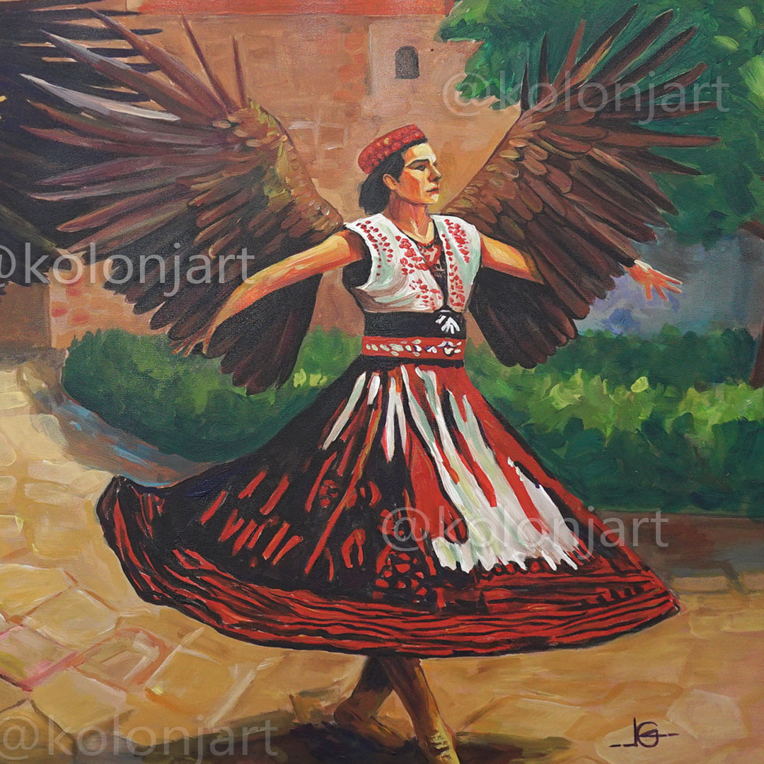 Vallja e Shqipes  – Original Acrylic Painting on Canvas