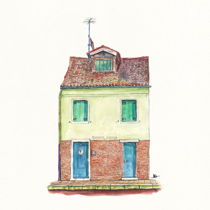 Custom Handmade House Watercolor Portrait