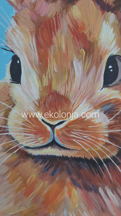 Colorful Bunny – Impressionist Painting for Kids' Rooms